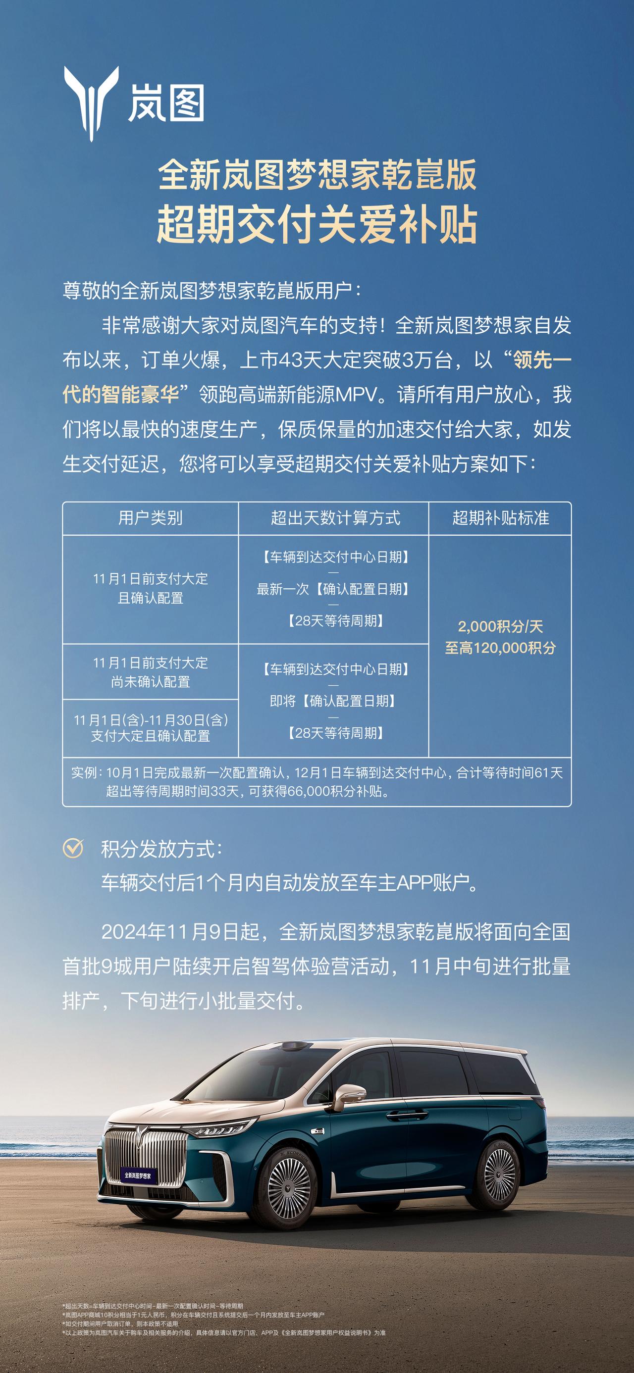 全新岚图梦想家交付宁德时代董事长 月销有望破万